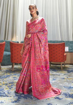 Picture of Fascinating Silk Medium Violet Red Saree