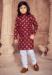 Picture of Wonderful Cotton Maroon Kids Kurta Pyjama