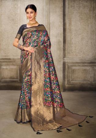 Picture of Marvelous Silk Black Saree