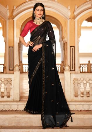 Picture of Taking Chiffon Black Saree