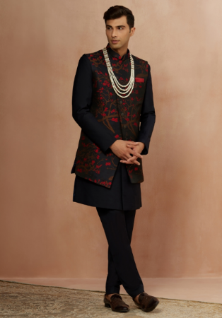 Picture of Graceful Silk Black Kurtas