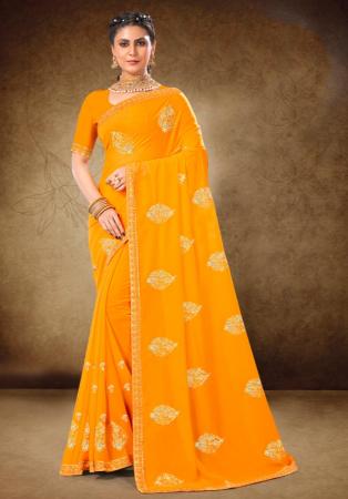 Picture of Nice Georgette Dark Orange Saree