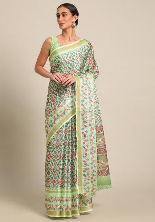 Picture of Wonderful Cotton Pale Green Saree
