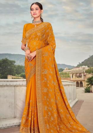 Picture of Bewitching Georgette Dark Orange Saree