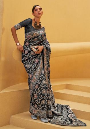 Picture of Exquisite Satin Black Saree