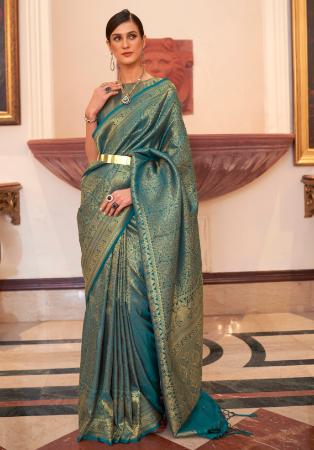 Picture of Statuesque Silk Dark Sea Green Saree