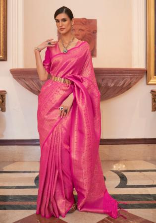 Picture of Sightly Silk Medium Violet Red Saree