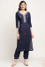 Picture of Sightly Cotton Navy Blue Readymade Salwar Kameez