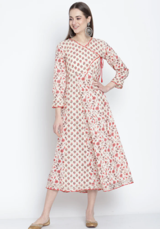 Picture of Delightful Cotton Off White Kurtis & Tunic