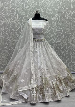 Picture of Pretty Net Off White Lehenga Choli