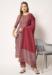 Picture of Chiffon Indian Red Straight Cut Salwar Kameez