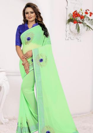 Picture of Beauteous Georgette Pale Green Saree