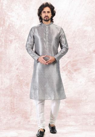 Picture of Fascinating Silk Dim Gray Kurtas