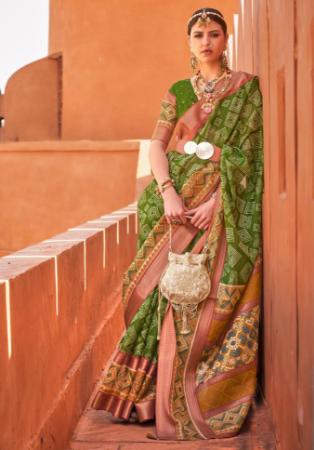 Picture of Comely Cotton & Silk Dark Khaki Saree