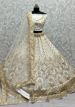 Picture of Good Looking Net Off White Lehenga Choli