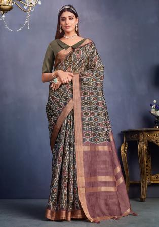 Picture of Magnificent Silk Brown Saree