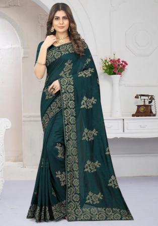 Picture of Lovely Silk Dark Slate Grey Saree