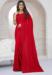 Picture of Nice Chiffon & Georgette & Net Dark Red Saree