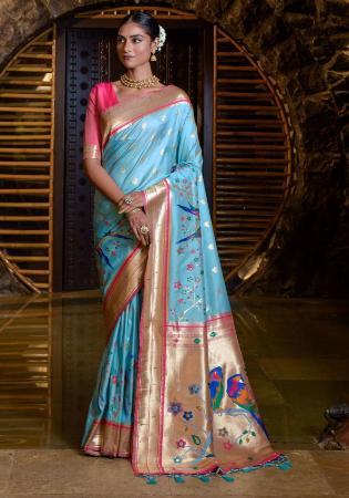 Picture of Bewitching Silk Sky Blue Saree