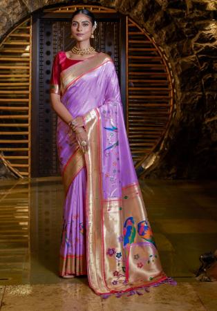 Picture of Alluring Silk Medium Purple Saree