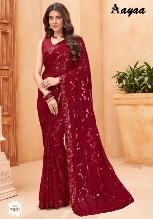 Picture of Marvelous Georgette Maroon Saree