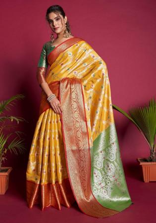 Picture of Delightful Silk Yellow Saree