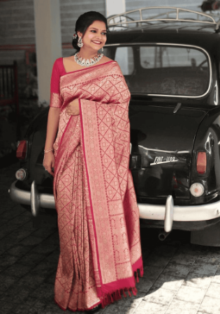 Picture of Nice Silk Rosy Brown Saree