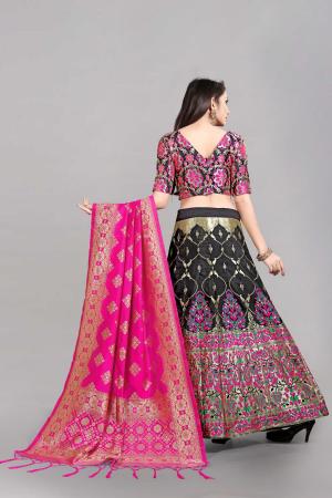 Picture of Charming Silk Black Lehenga Choli