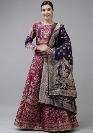 Picture of Statuesque Silk Brown Lehenga Choli