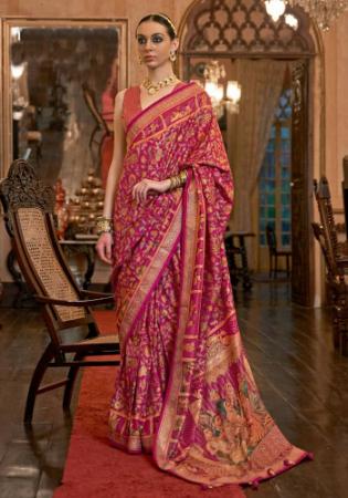 Picture of Lovely Satin Rosy Brown Saree