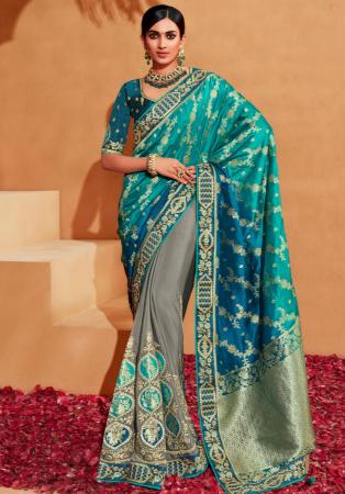 Picture of Fine Silk Teal Saree