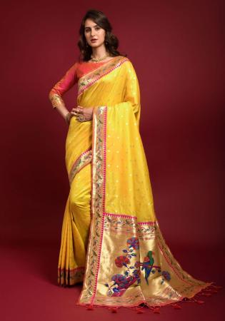 Picture of Taking Silk Golden Rod Saree