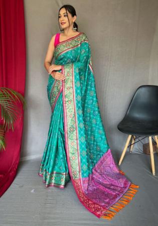 Picture of Wonderful Silk Dark Cyan Saree