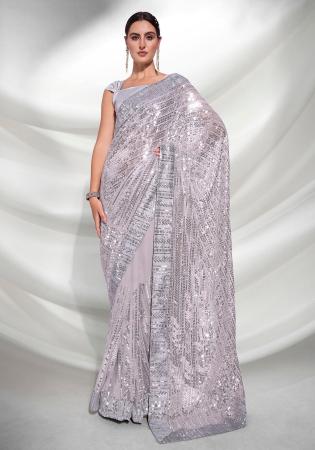 Picture of Sublime Georgette Silver Saree