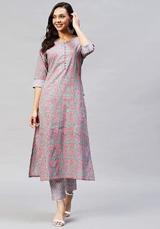 Picture of Shapely Cotton Dim Gray Kurtis & Tunic