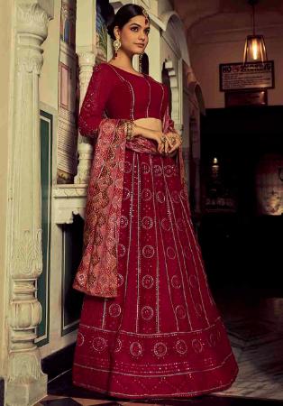 Picture of Nice Georgette Deep Pink Lehenga Choli