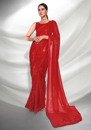 Picture of Fascinating Georgette Maroon Saree