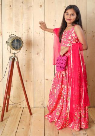 Picture of Gorgeous Chiffon Deep Pink Kids Lehenga Choli