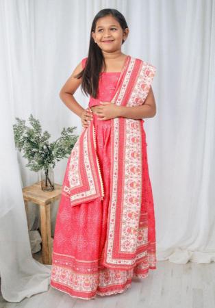 Picture of Exquisite Chiffon Light Coral Kids Lehenga Choli