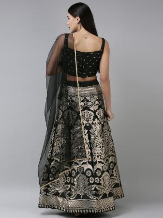 Picture of Graceful Silk Black Lehenga Choli