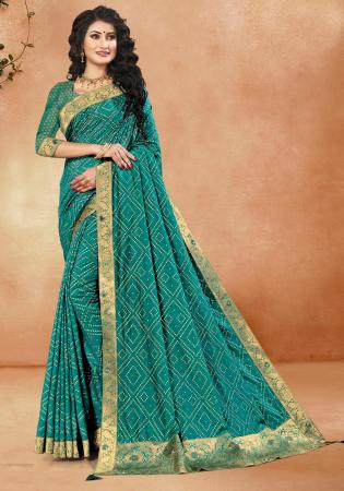 Picture of Stunning Silk Light Sea Green Saree