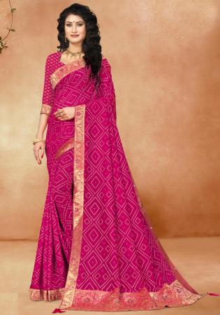 Picture of Splendid Silk Hot Pink Saree