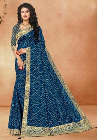 Picture of Appealing Silk Navy Blue Saree