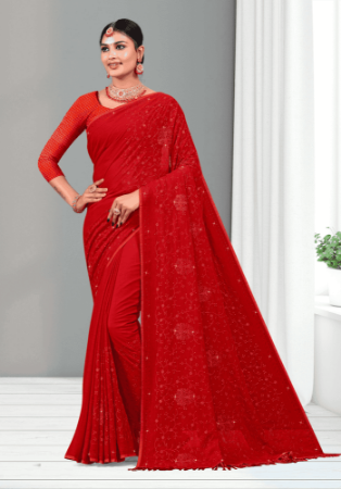 Picture of Bewitching Silk Dark Red Saree