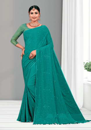 Picture of Pretty Silk Dark Cyan Saree