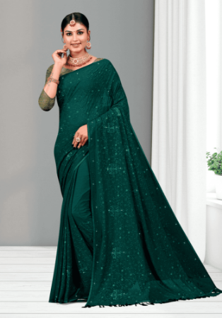 Picture of Appealing Silk Dark Green Saree