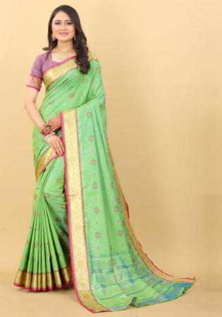 Picture of Gorgeous Silk Dark Sea Green Saree