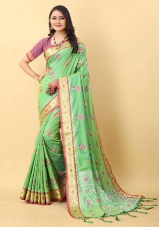 Picture of Fascinating Silk Dark Khaki Saree