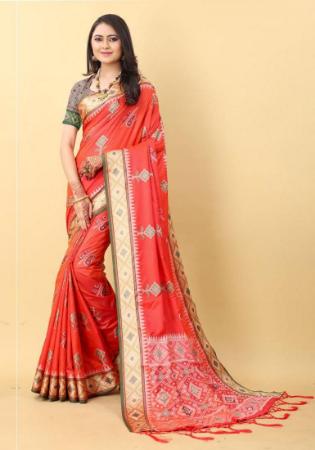 Picture of Grand Silk Tomato Saree