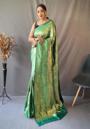 Picture of Pleasing Silk Dark Khaki Saree